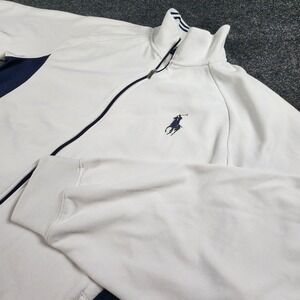 Vintage Polo‎ Ralph Lauren Track Jacket Mens XL Big Pony White Blue Designer
